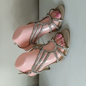 Maripe leather jeweled 10 heels 👠 prom wedding bridesmaid mother of bride